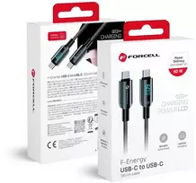 USB C į USB C laidas Forcell F-Energy QC4.0 PD 3A 60W skaitmeninis 1,2 m C274 juodas