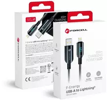 Cable USB A to Lightning Forcell F-Energy 2,4A 12W Digital 1,2 m C273 juodas