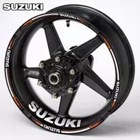 Ratų lipdukų rinkinys Suzuki motociklui – sportinio stiliaus ratlankių lipdukai
