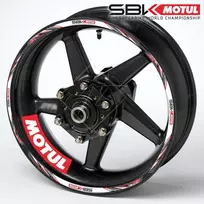 Universalus motociklo ratlankių lipdukų rinkinys MOTUL Superbike pasaulio čempionatui