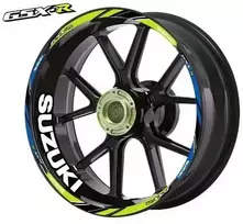 Suzuki sportinių moto ratų lipdukai – patvarus ratlankių lipdukų rinkinys