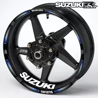 SUZUKI GSX-R motociklo ratlankių lipdukų rinkinys Pilnas rinkinys 2 ratams – iš viso 20 lipdukų.