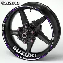 Sportiniams Suzuki motociklams skirti ratlankių lipdukai – tvirtas lipdukų rinkinys