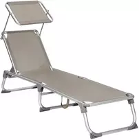 Songmics Saulės gultas, 55x193x31 cm, smėlio spalvos