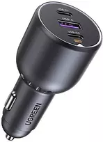 Automobilinis įkroviklis UGREEN EC705, USB-A + 2x USB-C, 130W + 1m 5A laidas