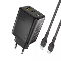 Dudao A29C 65W GaN laidinis įkroviklis + USB-C kabelis – juodos spalvos