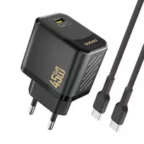 Dudao A28C 45W GaN laidinis įkroviklis + USB-C kabelis – juodos spalvos