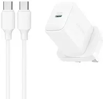 Joyroom JR-TCF20 PD 20W sieninis įkroviklis (JK kištukas) su 1 m USB-C laidu - Baltas