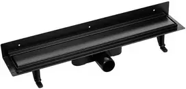 Dušo latakas Laveo Basso 2in1, 60 cm, Juodas (montuojamas prie sienos)
