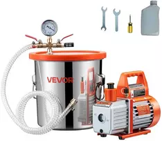 Vakuuminis siurblys, 11.36 l nerūdijančio plieno kamera, 3.5 CFM, AC priežiūrai, degazavimui, šaldymo sistemoms