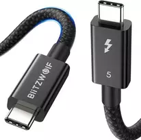 BlitzWolf BW-HDC8 240W USB-C į USB-C kabelis, 1.5m juodos spalvos