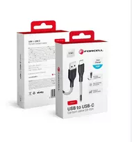 Cable USB A to USB C Forcell F-Energy QC4.0 5A 60W Carbon 1 m CB-02A juodas