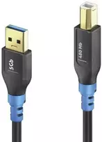 PureLink FI-U200-005-PCK, 0.5 m, USB A, USB B, USB 2.0, 480Gbit/s, Juodas, Mėlyna