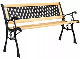 Ketaus sodo suoliukas KARO, klasikinio stiliaus, dekoratyvinis, lengvas surinkimas, 120 cm parko suolas, lauko baldai, metalinis suoliukas