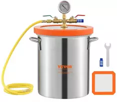 Vakuuminė kamera nugarinimui, 3 galonai, grūdinto stiklo dangtis, silikoninė vakuuminė talpa, degasavimo indas