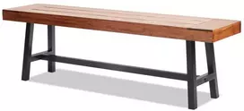 Lauko sodo suoliukas 160 cm, medinis parko suolas metalinėmis kojomis, terasos valgomojo suolas, kiemo poilsio suoliukas