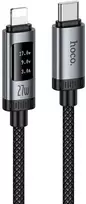 Duomenų kabelis su skaitmeniniu ekranu USB C - Lightning Hoco PD 27W 1,2 m U148 juodas