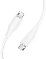 Silicone Cable USB C to USB C Hoco 3A 60W 1 m X124 baltas