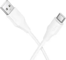 Silicone Cable USB A to USB C Hoco 3A 1 m X124 baltas