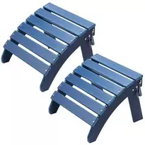 Sulankstomas HDPE Adirondack pakojis, lauko poilsio kėdės pakojis, mėlynas, patogus, kojų atrama, sodo baldas
