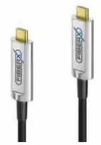 Purelink Carruzzo FiberX FX-I600-015 USB kabelis USB 3.2 Gen 1 (3.1 Gen 1) 15 m USB C 10Gbit/s 4,5 W Juoda, Sidabras