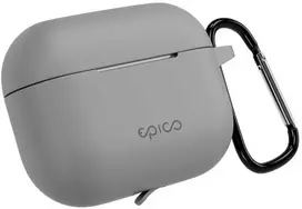 Epico silicone dėklas su carabiner | AirPods Pro 3 | pilkas | safety carabiner