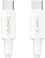 USAMS U90 laidas 60W USB-C į USB-C baltas