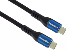 Kabelis USB PremiumCord USB-C kabelis ( USB 3.2 GEN 2x2, 5A, 100W, 20Gbit/s ) 2m, bawełniany oplot