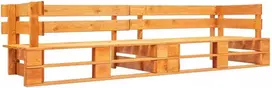 Lauko baldų komplektas Sodo sofos komplektas iš palečių su pagalvėmis, 2 dalių, pušis
