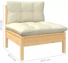 Lauko baldų komplektas Sodo komplektas su pagalvėlėmis, 9 dalių, pušies masyvas