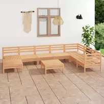 Sodo poilsio baldų komplektas, 9 dalių, pušies medienos masyvas