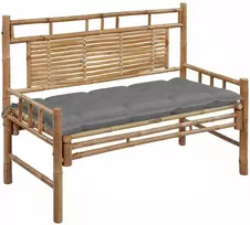 Sodo suoliukas su pagalvėle, 120cm, bambukas (41504+314945)