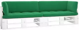 Lauko baldų komplektas Dvivietė sofa iš palečių su pagalvėlėmis, impregnuota pušis