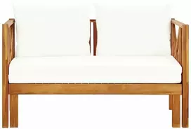 Dvivietis sodo suoliukas su čiužinuku, 122cm, akacijos masyvas