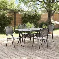 Lauko baldų komplektas Sodo valgomojo komplektas 5 pcs Juoda Aliuminis