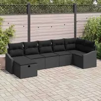 Sofos komplektas su pagalve 7 pcs poliratanas