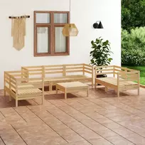 Sodo poilsio baldų komplektas, 8 dalių, pušies masyvas