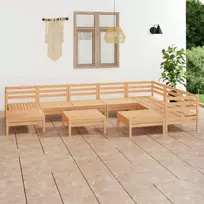 Lauko baldų komplektas Sodo poilsio baldų komplektas, 10 dalių, pušies masyvas