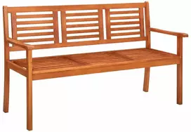 Trivietis sodo suoliukas su pagalvėle, 150cm, eukalipto masyvas
