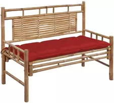 Sodo suoliukas su pagalvėle, 120cm, bambukas (41504+314950)