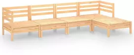 Lauko baldų komplektas Sodo poilsio baldų komplektas, 5 dalių, pušies medienos masyvas