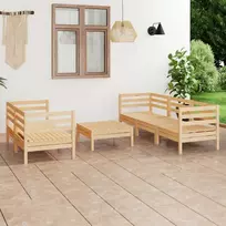 Lauko baldų komplektas Sodo poilsio baldų komplektas, 6 dalių, pušies medienos masyvas