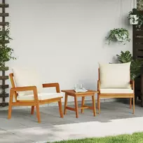 Lauko baldų komplektas Bistro komplektas su pagalve 3 pcs Ruda Kietos akacijos mediena