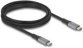 DELOCK USB 40Gbps Kabelis USB Type-C Stecker zu Stecker PD 3.1 240 W E-Marker 2m grau Metall