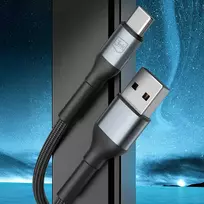 3Mk apsauga 3mk Hyper kabelis 3mk Hyper kabelis N serijos USB-A / USB-C 1m 9V/2A 18W QC 3.0 / juodas