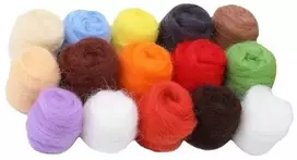 RAINBOW Vilnos vėlimui rinkinys, 150 g, 15 spalvos