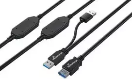 Carruzzo MediaRange MRCS244 USB kabelis USB 3.2 Gen 1 (3.1 Gen 1) 15 m 2 x USB A USB A 5Gbit/s Juoda