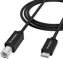 Wozinsky WKDDY2S USB-B - USB-C kabelis 2 m - juodas