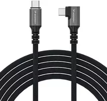 Wozinsky WPS1-UY41S USB-C USB4 40Gb/s 240W 1.5m 4K kampinis kabelis - Juodas