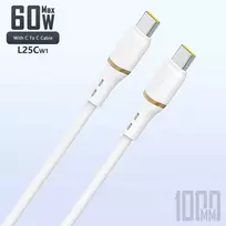 Dudao L25C USB-C - USB-C Silicone Cable 60W 1m - Baltas